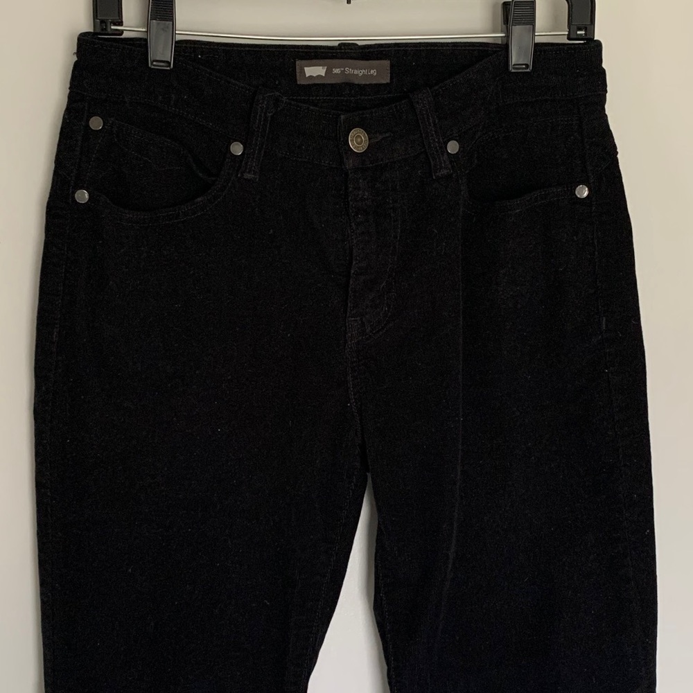 Levi’s 505 Straight Leg Black Corduroy Pants